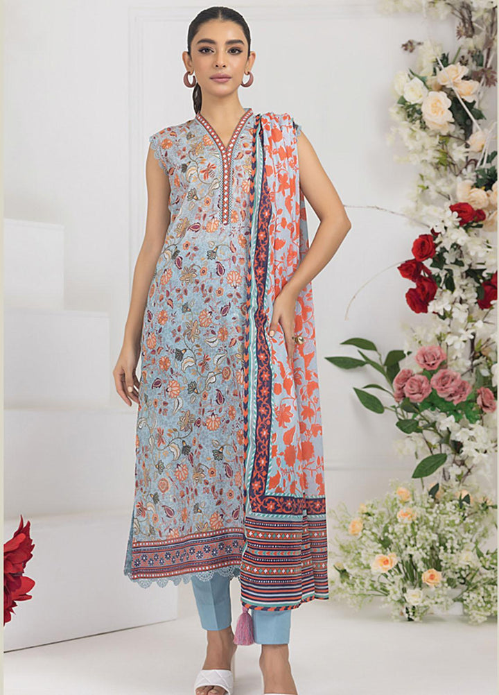 Komal Prints By Lakhany Printed Lawn Suits Unstitched 3 Piece LSM23KP-V2 LG-SR-0138-B - Summer Collection