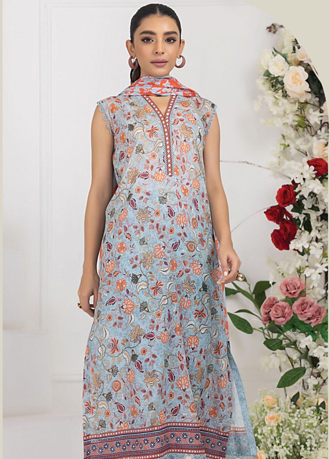 Komal Prints By Lakhany Printed Lawn Suits Unstitched 3 Piece LSM23KP-V2 LG-SR-0138-B - Summer Collection