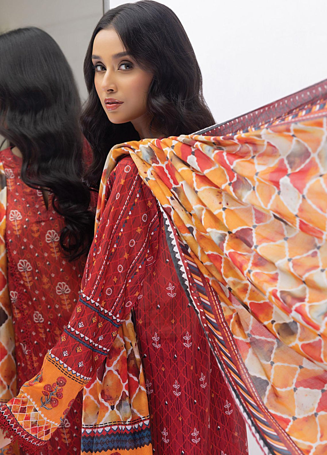 Komal Prints By Lakhany Printed Lawn Suits Unstitched 3 Piece LSM23KP-V2 LG-ZH-0081-A - Summer Collection