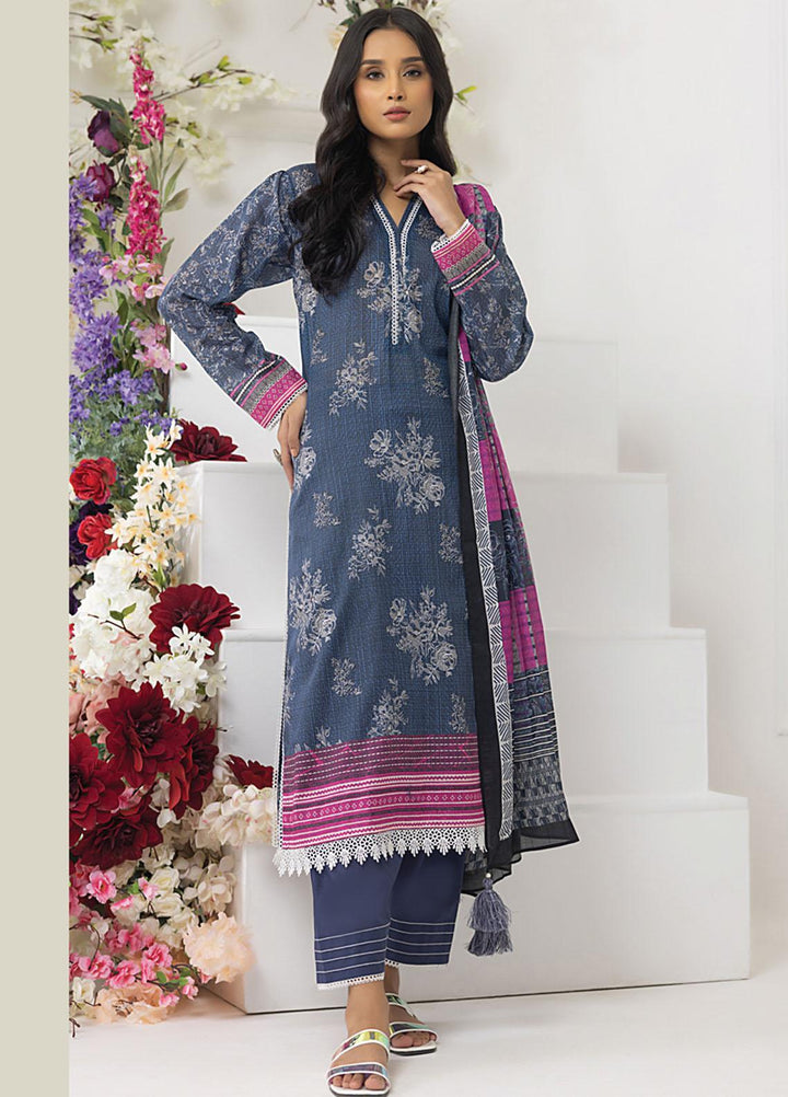 Komal Prints By Lakhany Printed Lawn Suits Unstitched 3 Piece LSM23KP-V2 LG-AM-0037-B - Summer Collection