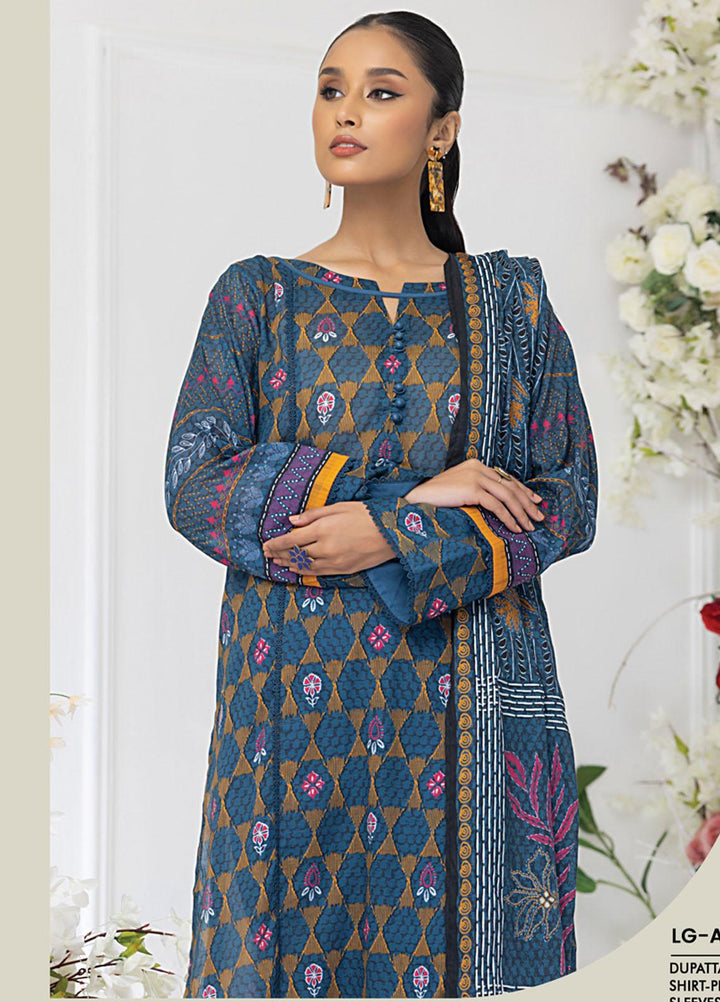 Komal Prints By Lakhany Printed Lawn Suits Unstitched 3 Piece LSM23KP-V2 LG-AM-0036-A - Summer Collection