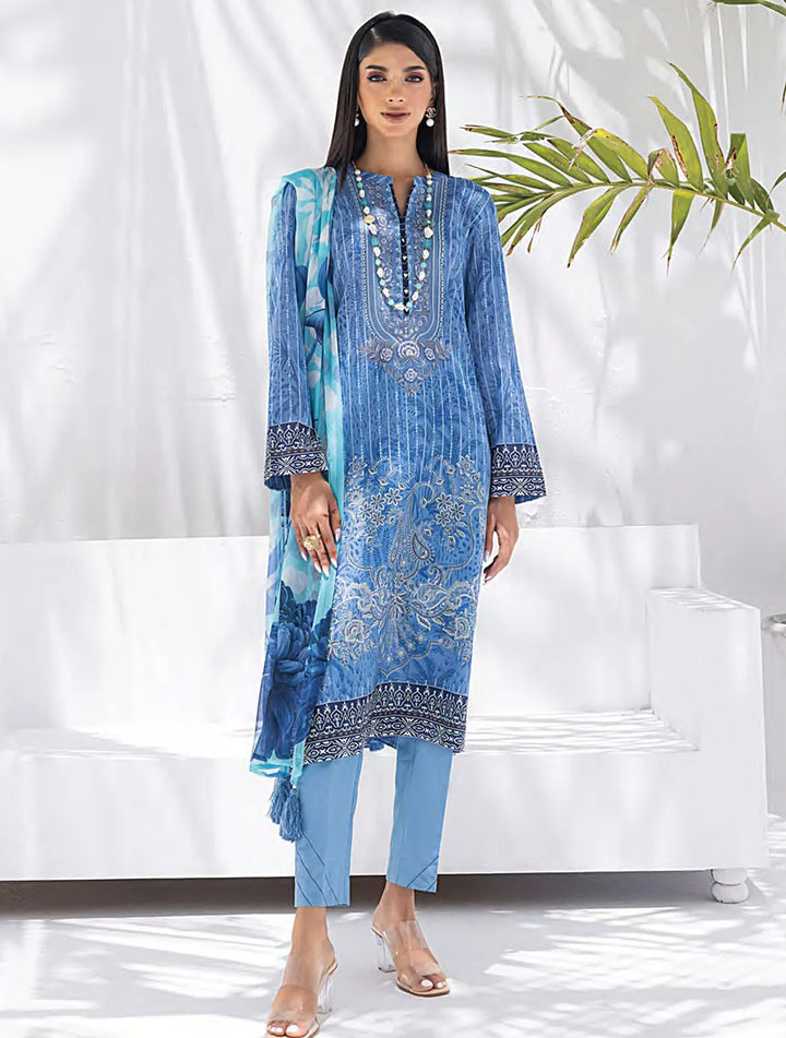 Komal Signature Prints By Lakhany Printed Lawn Suit Unstitched 3 Piece LSM24KS LG-MM-0101 - Summer Collection