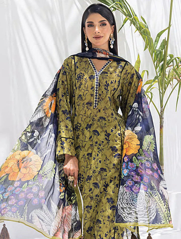 Komal Signature Prints By Lakhany Printed Lawn Suit Unstitched 3 Piece LSM24KS LG-MM-0102 - Summer Collection