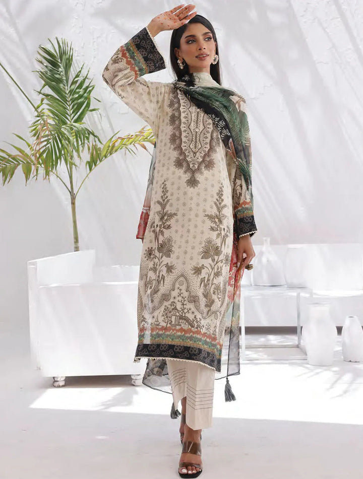 Komal Signature Prints By Lakhany Printed Lawn Suit Unstitched 3 Piece LSM24KS LG-MM-0105 - Summer Collection