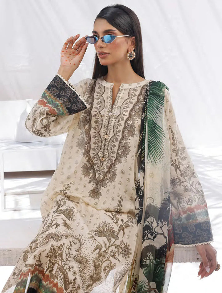 Komal Signature Prints By Lakhany Printed Lawn Suit Unstitched 3 Piece LSM24KS LG-MM-0105 - Summer Collection
