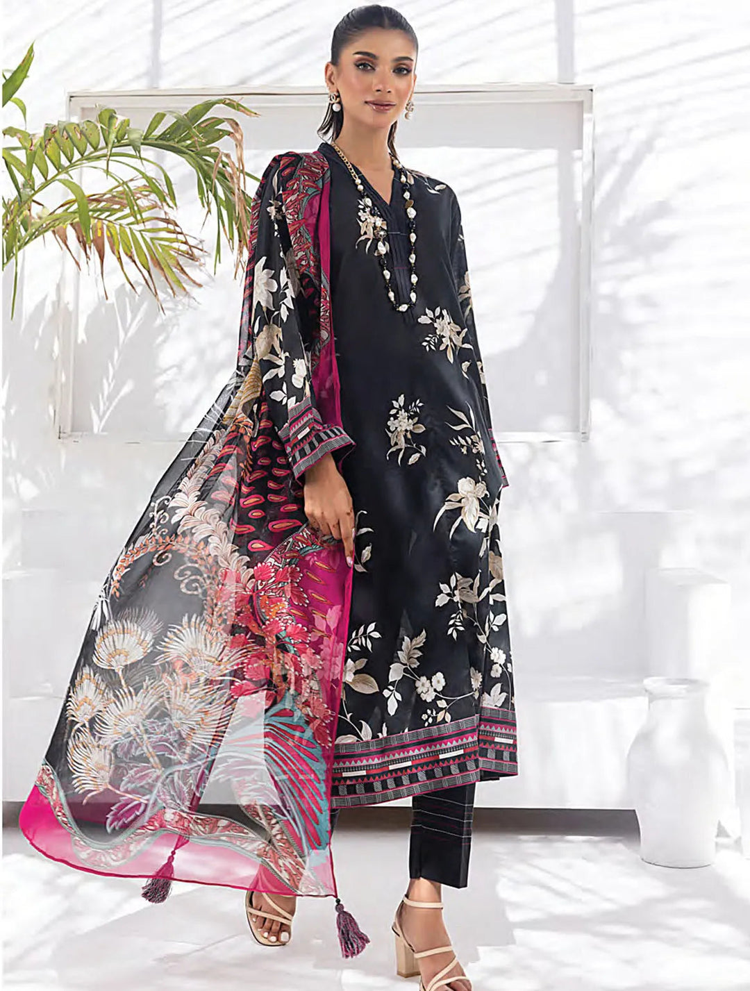 Komal Signature Prints By Lakhany Printed Lawn Suit Unstitched 3 Piece LSM24KS LG-MM-0107 - Summer Collection
