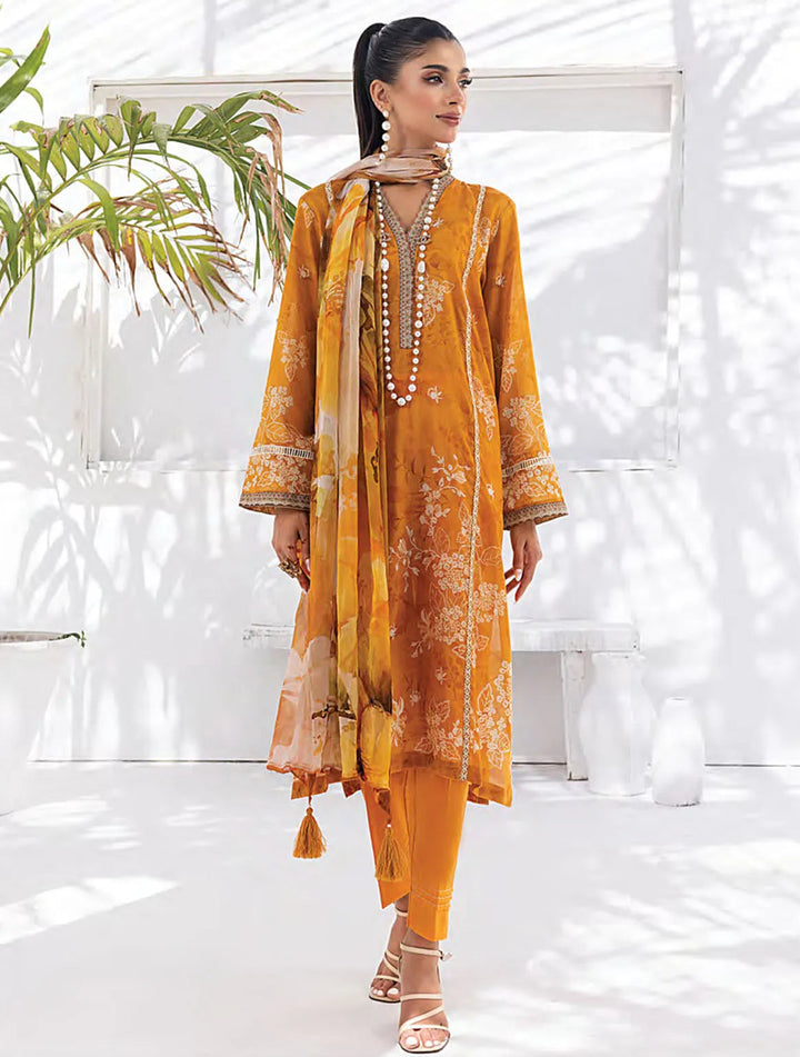 Komal Signature Prints By Lakhany Printed Lawn Suit Unstitched 3 Piece LSM24KS LG-MM-0108 - Summer Collection