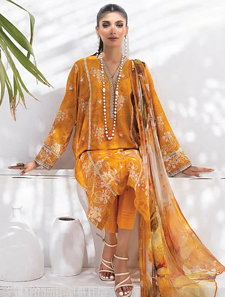 Komal Signature Prints By Lakhany Printed Lawn Suit Unstitched 3 Piece LSM24KS LG-MM-0108 - Summer Collection
