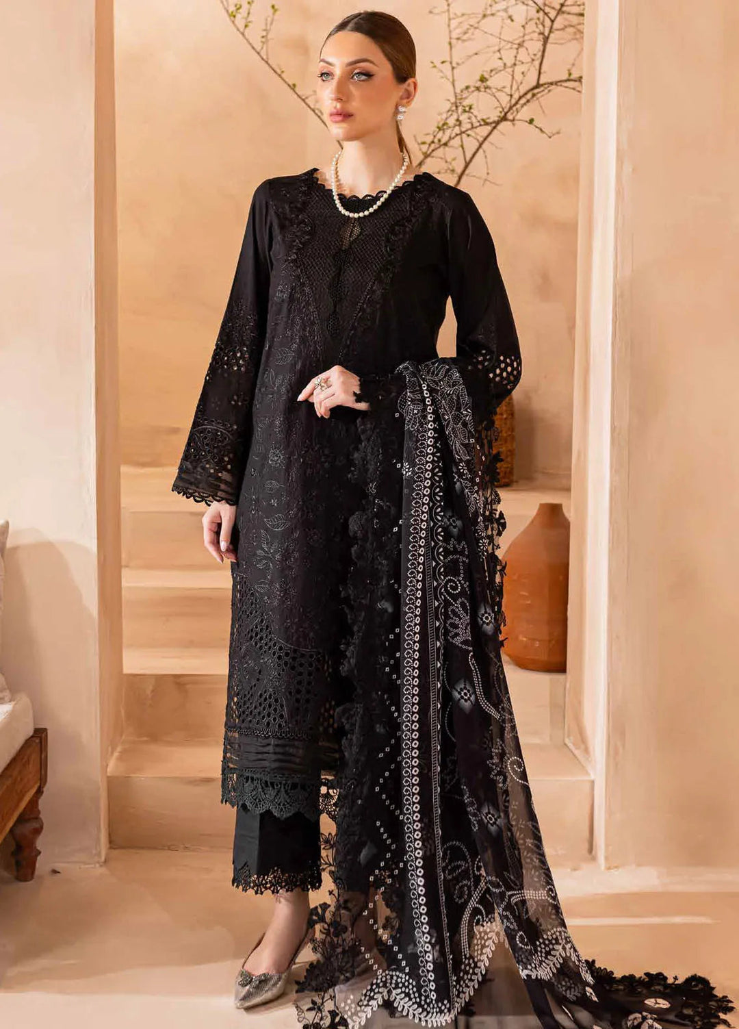 Koyal by Nureh Chikankari Lawn Suit Unstitched 3 Piece NU24K NE-95 - Summer Collection