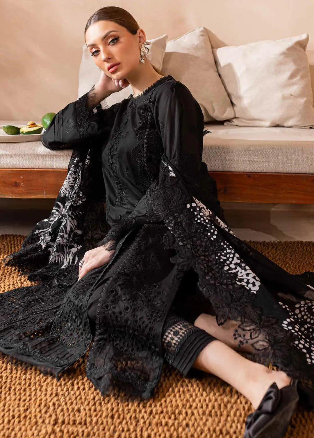 Koyal by Nureh Chikankari Lawn Suit Unstitched 3 Piece NU24K NE-97 - Summer Collection