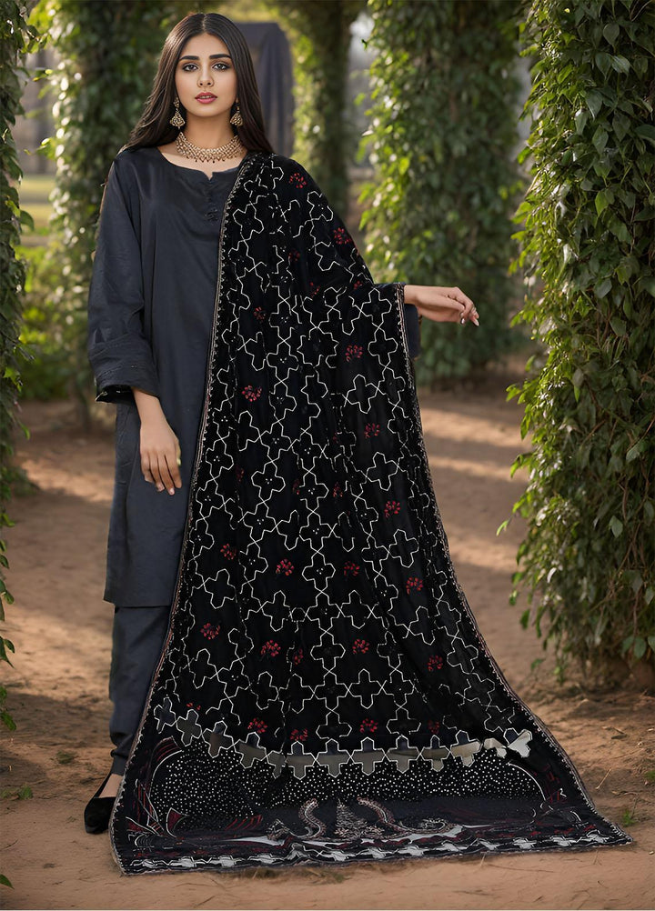 Sanaulla Exclusive Range  Pashmina  KPS 781 D-48 Black 1 - Women Shawls