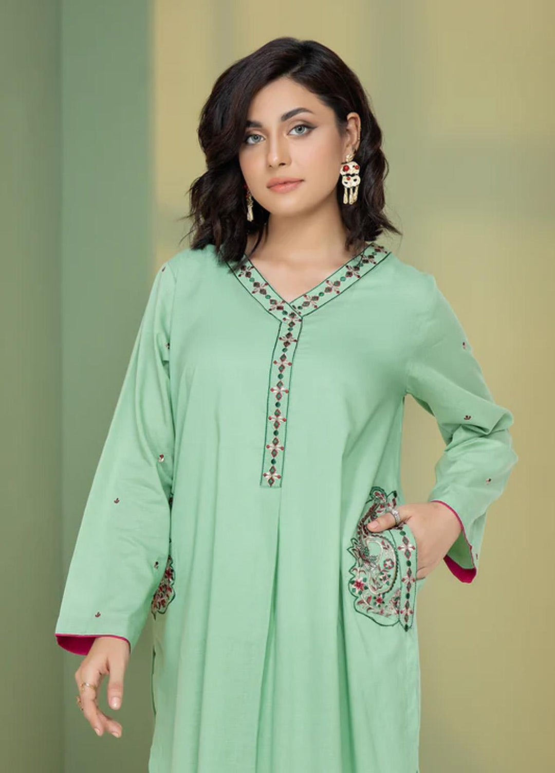 Kross Kulture Pret  Cambric Shirt KBID-22332 Green