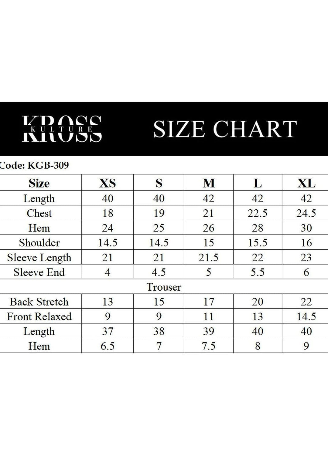 Kross Kulture Pret  Cambric 2 Piece Suit KGB-309 Black