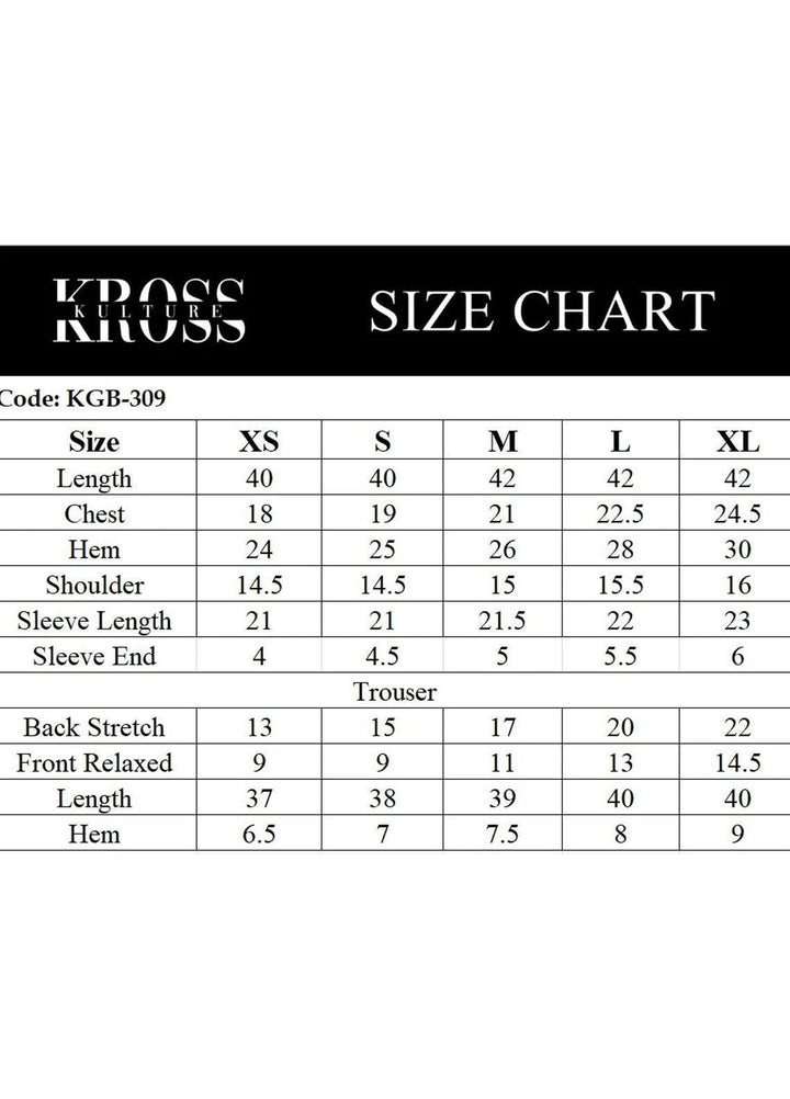 Kross Kulture Pret  Cambric 2 Piece Suit KGB-309 Black