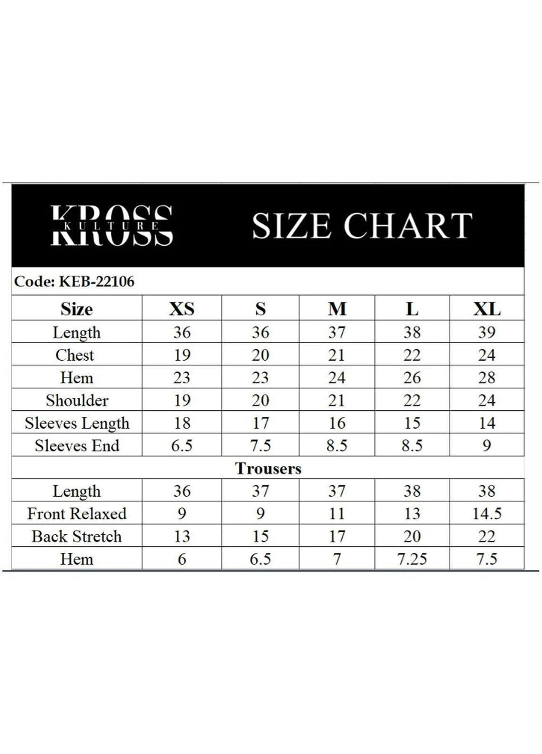 Kross Kulture Pret  Cambric 2 Piece Suit KEB-22106 Black