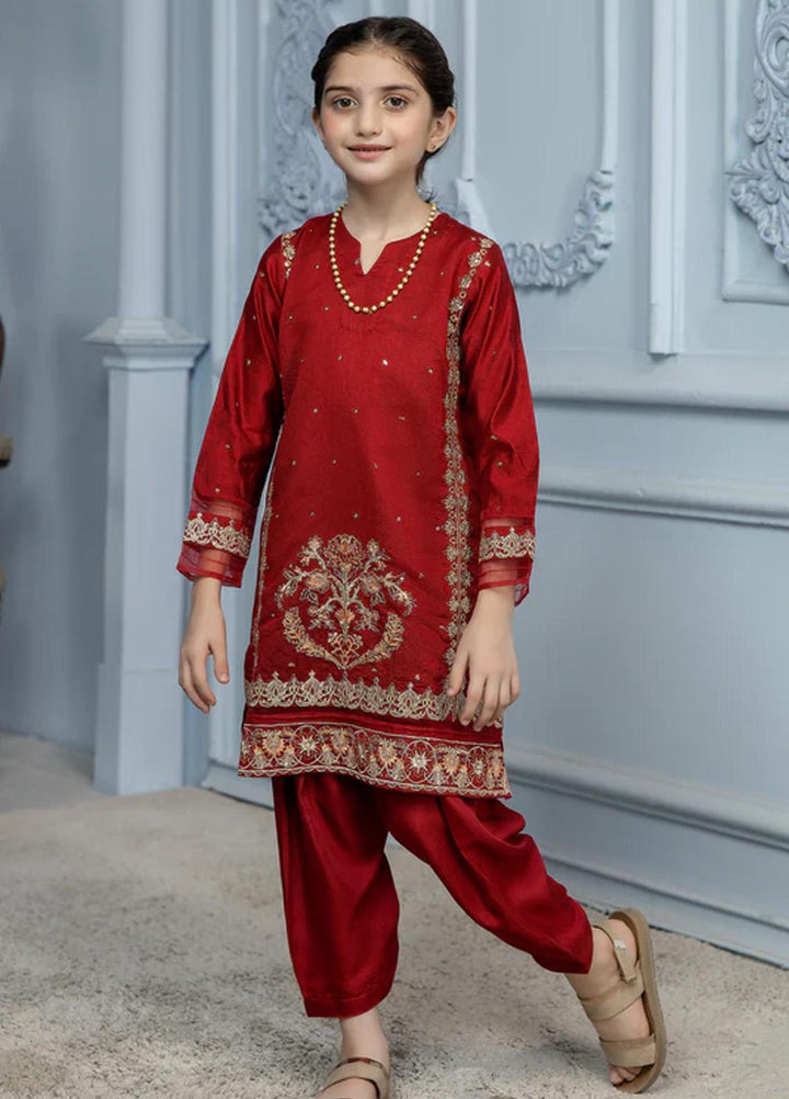 Kross Kulture Pret  Cotton Net Kurti KLE2-22275-Kids Maroon