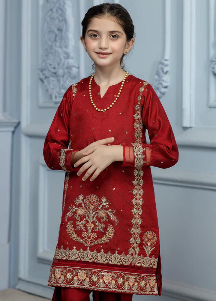 Kross Kulture Pret  Cotton Net Kurti KLE2-22275-Kids Maroon