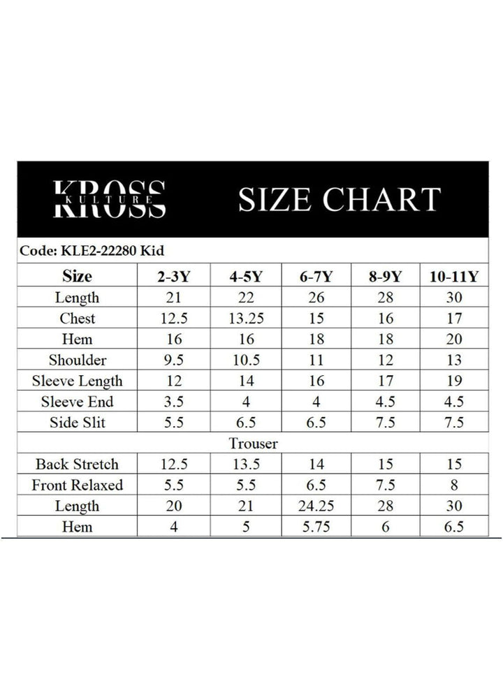 Kross Kulture Pret  Cotton Net Kurti KLE2-RV-22280 Kids Rust