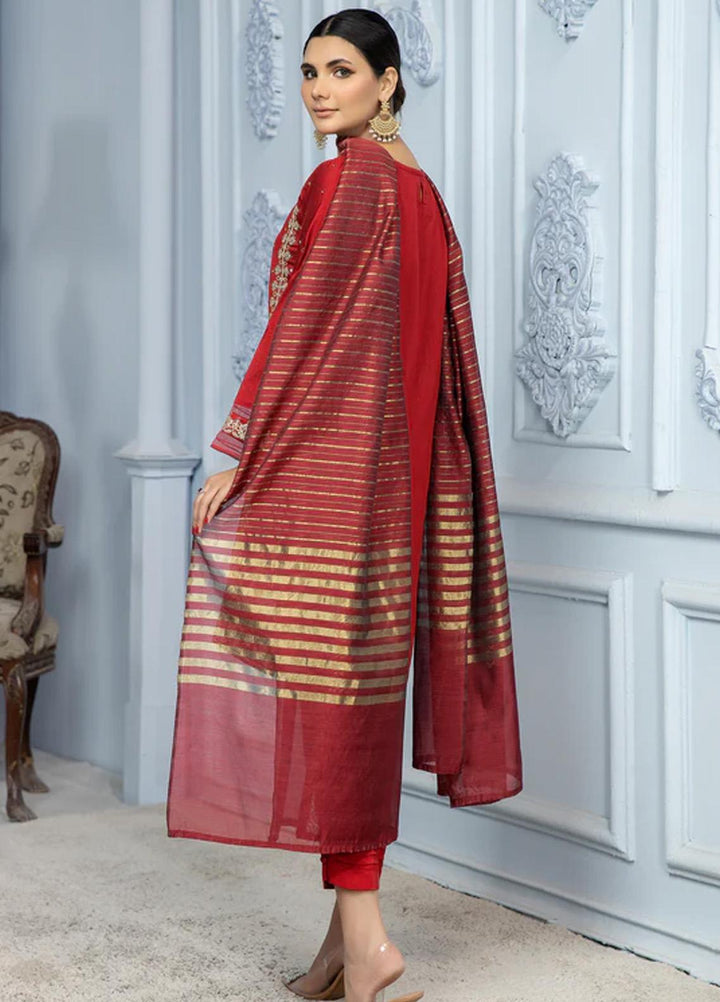 Kross Kulture Pret  Cotton Net 2 Piece Suit KLE2-22275-MOM Maroon