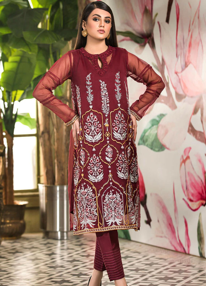 Kross Kulture Embroidered Organza Stitched Kurtis KK21C KE-20752 MAR