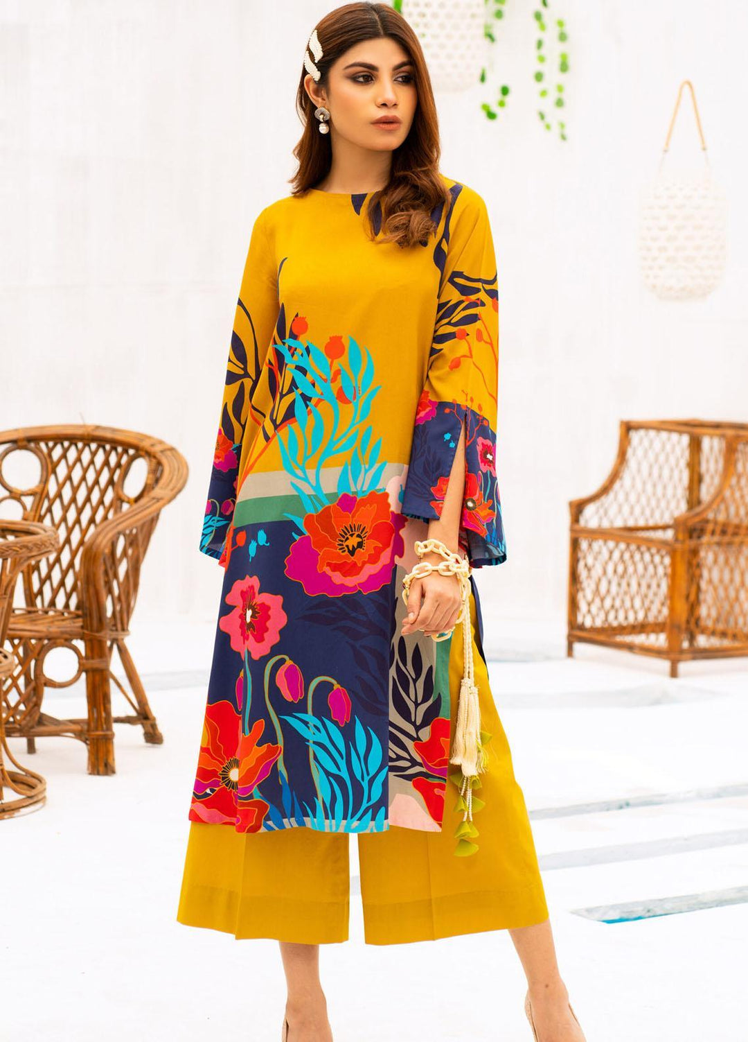 Kross Kulture Printed Linen  Unstitched Shirt KK21FR W1L-01 - Winter Collection