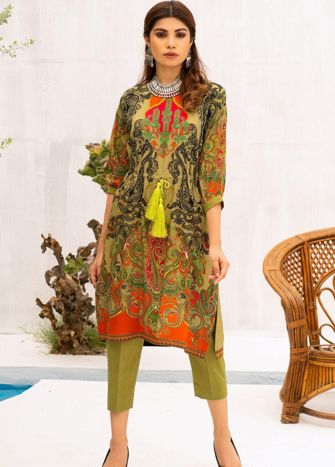 Kross Kulture Printed Linen  Unstitched Shirt KK21FR W1L-03 - Winter Collection