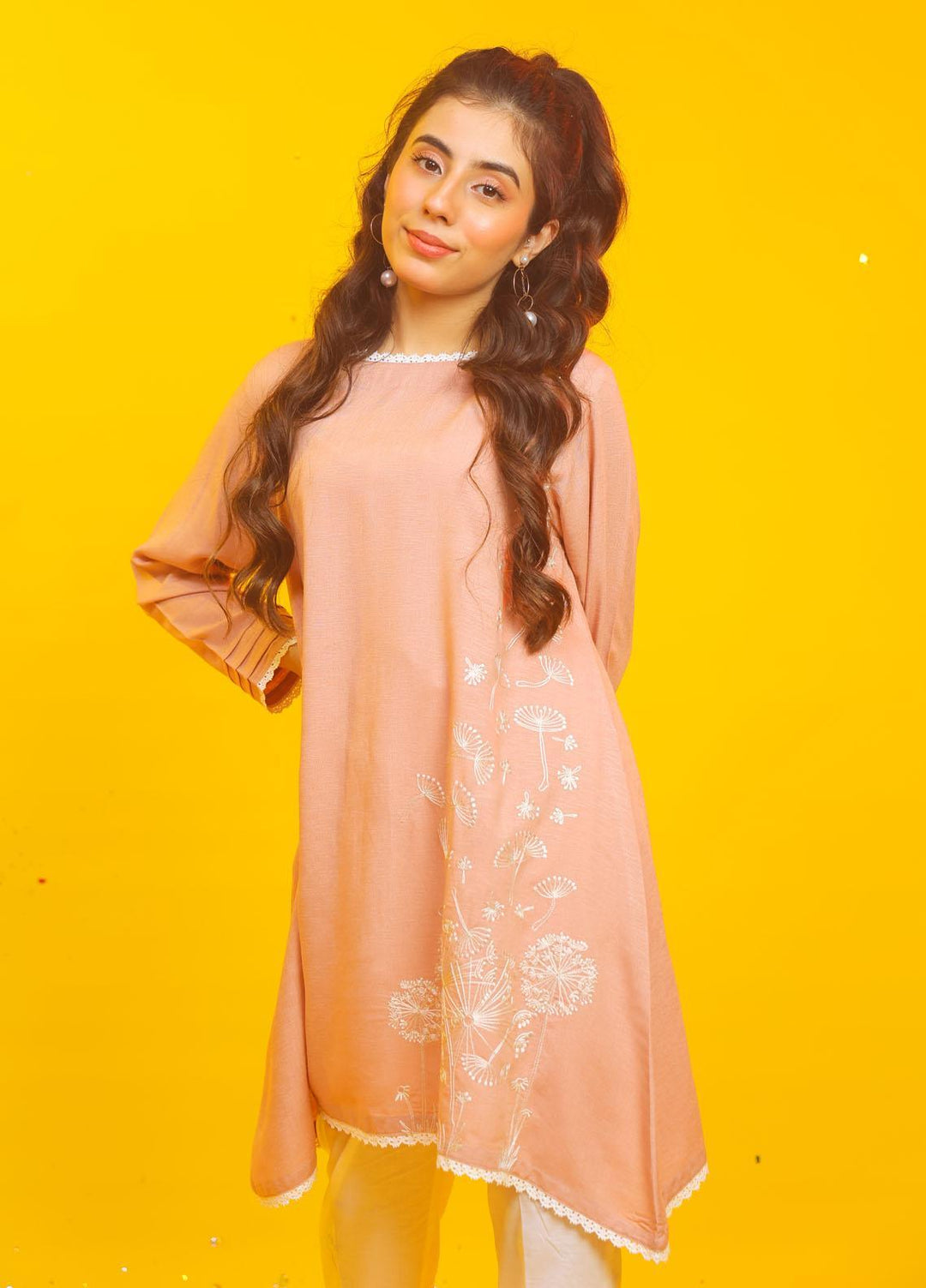 Kross Kulture Casual Pret  Karandi Shirt KGL-058 Blush Pink