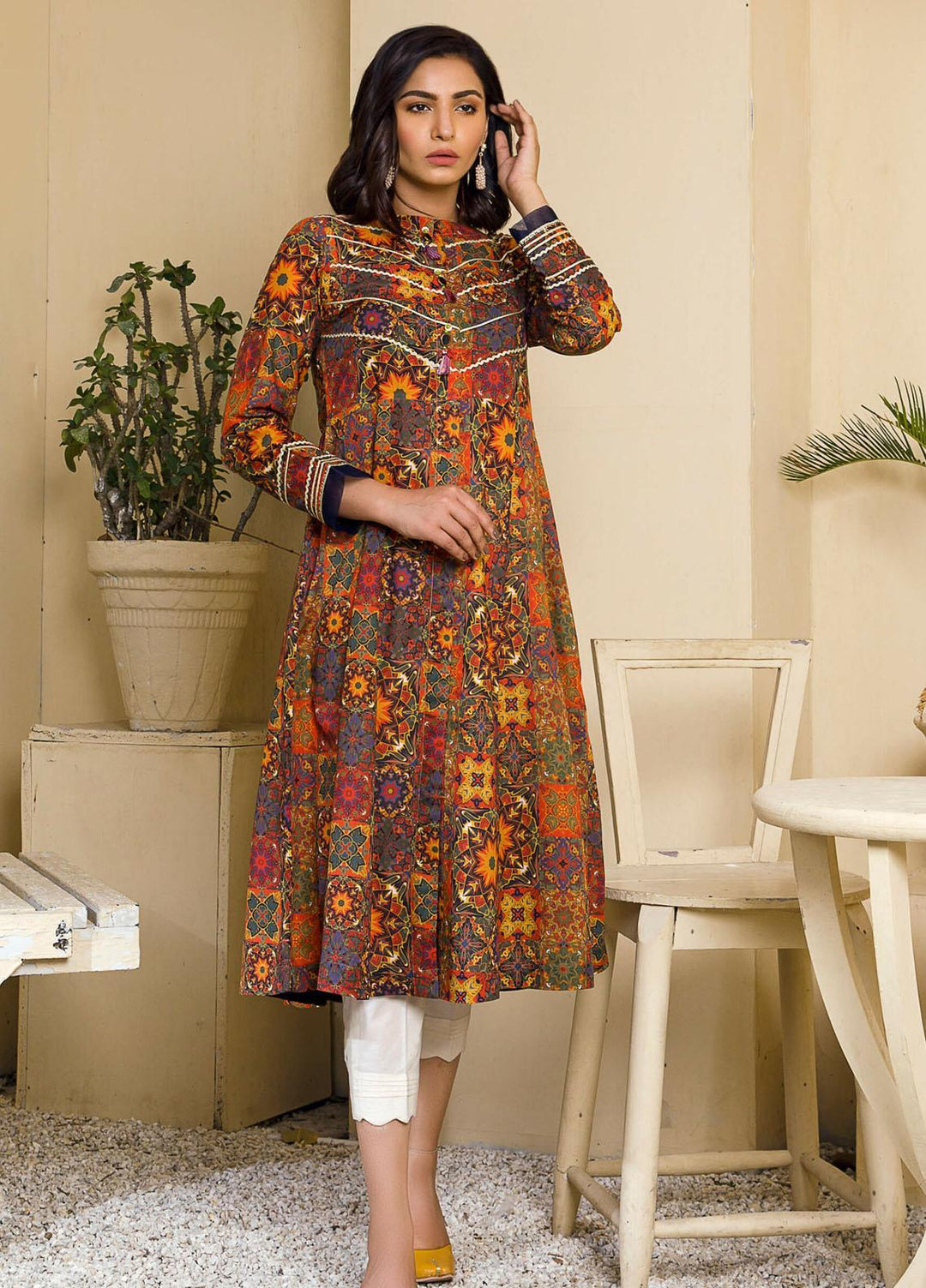 Kross Kulture Printed Lawn Stitched Kurties KPR-21192 Multi