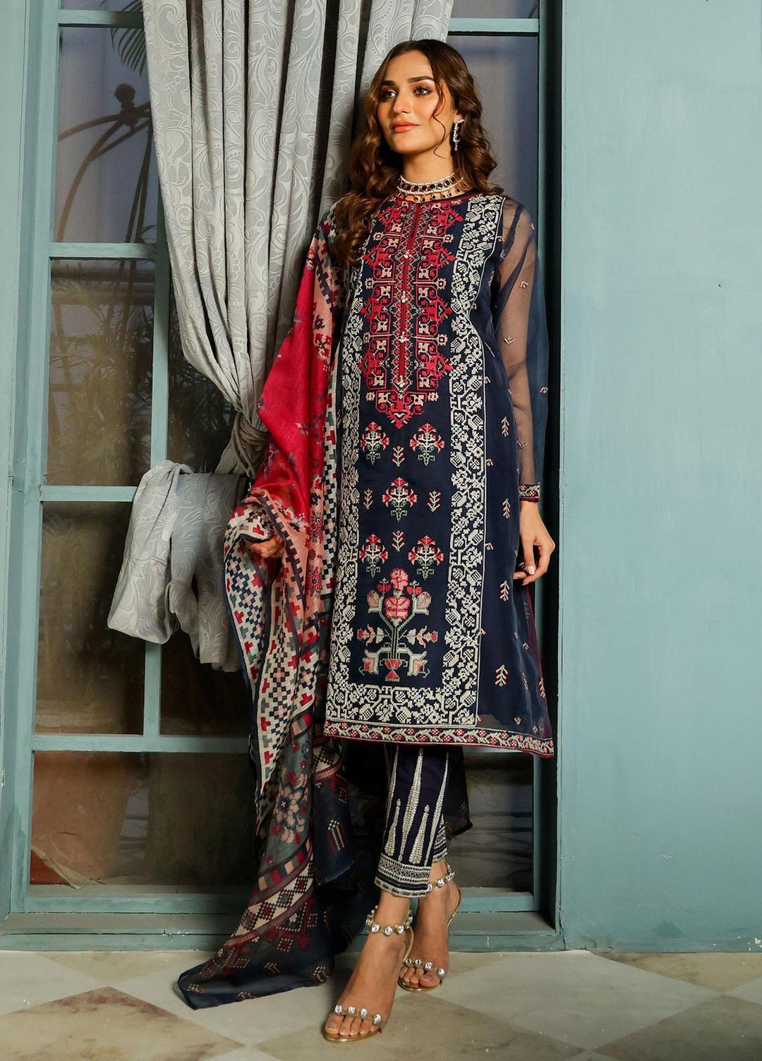 Kross Kulture Luxury Pret  Organza 2 Piece Suit KLX-21533