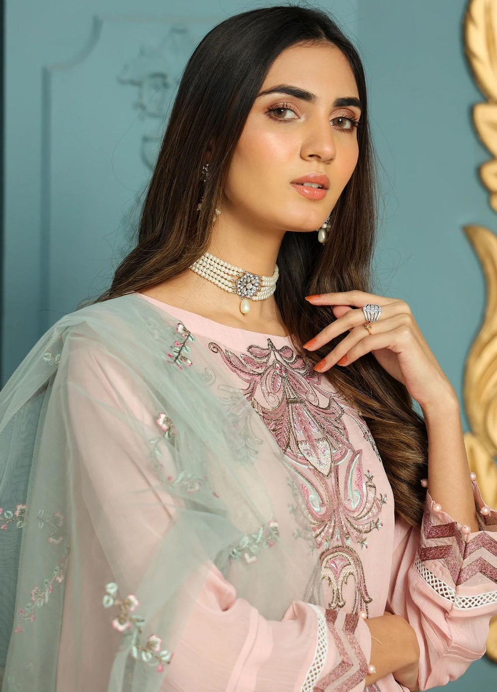Kross Kulture Luxury Pret  Organza 3 Piece Suit KLX-21542