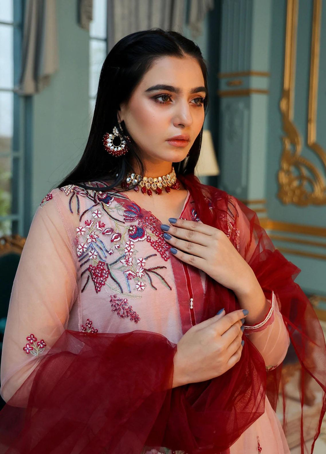 Kross Kulture Luxury Pret  Net 3 Piece Suit KLX-21545