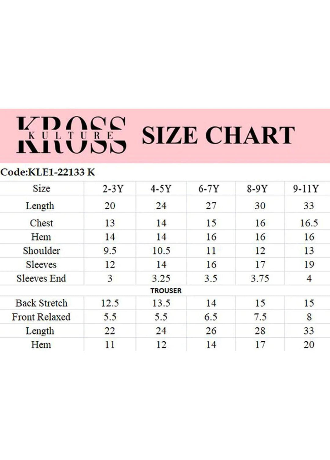 Kross Kulture Jacquard  3 Piece for Girls -  KLX-22133 (Kid)