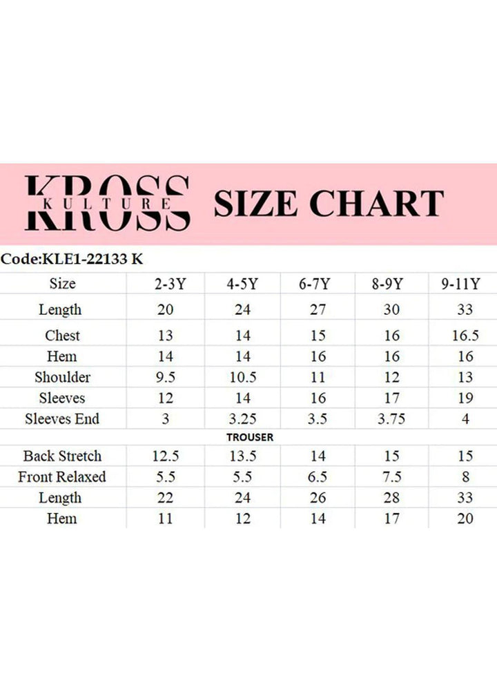 Kross Kulture Jacquard  3 Piece for Girls -  KLX-22133 (Kid)