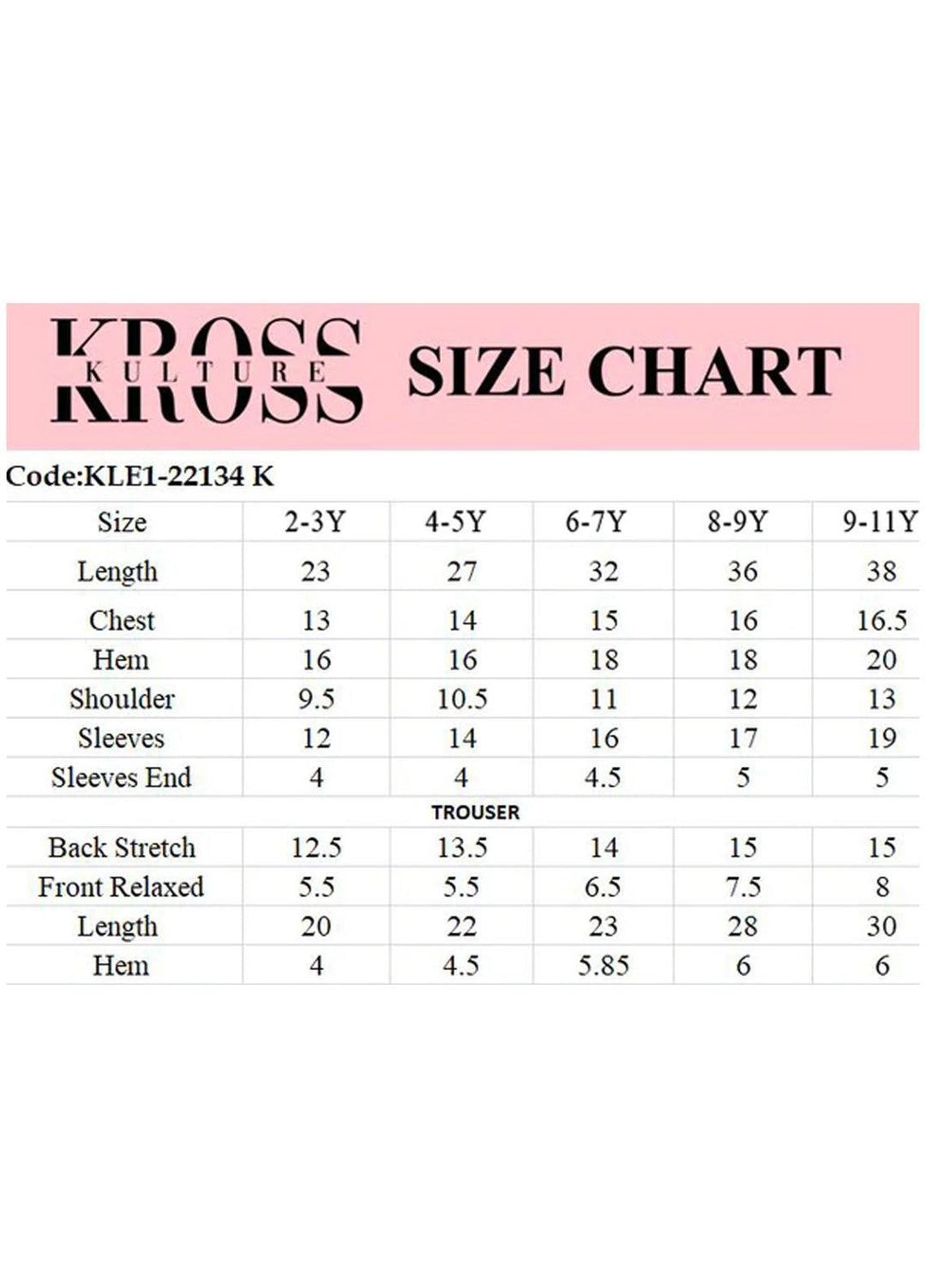 Kross Kulture Jacquard  Girls 3 Piece -  KLX-22134 (Kid)