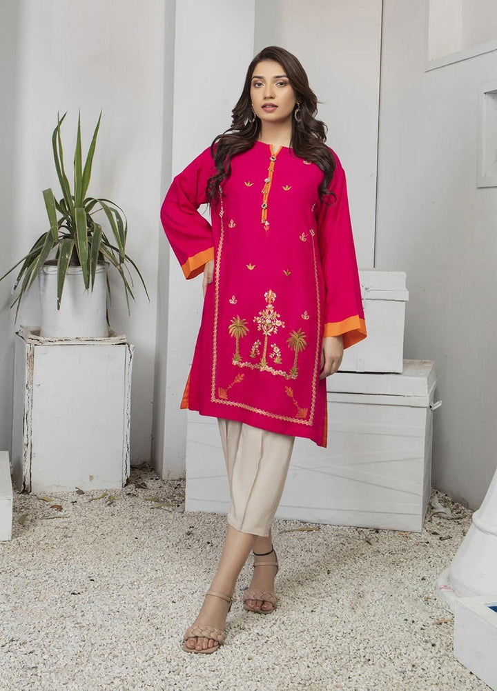 Kross Kulture Luxury Pret  Linen Shirt KE-21429 Pink