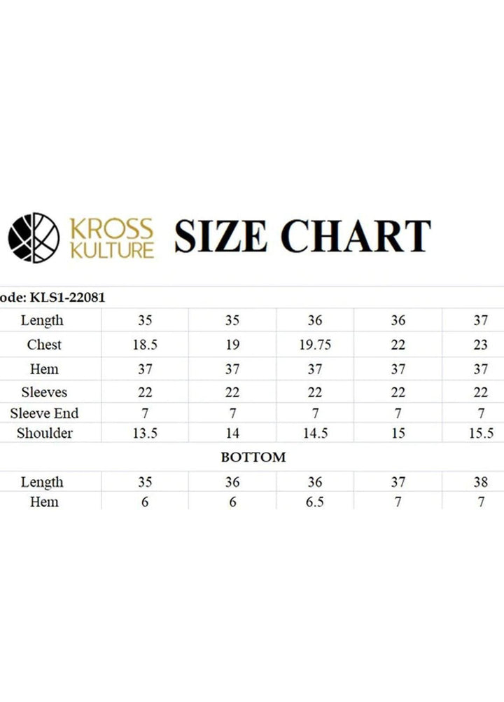 Kross Kulture Pret  Chiffon 3 Piece KLX-22081