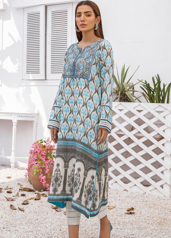 Kross Kulture Luxury Pret Embroidered Jacquard Shirt KX-21218 White