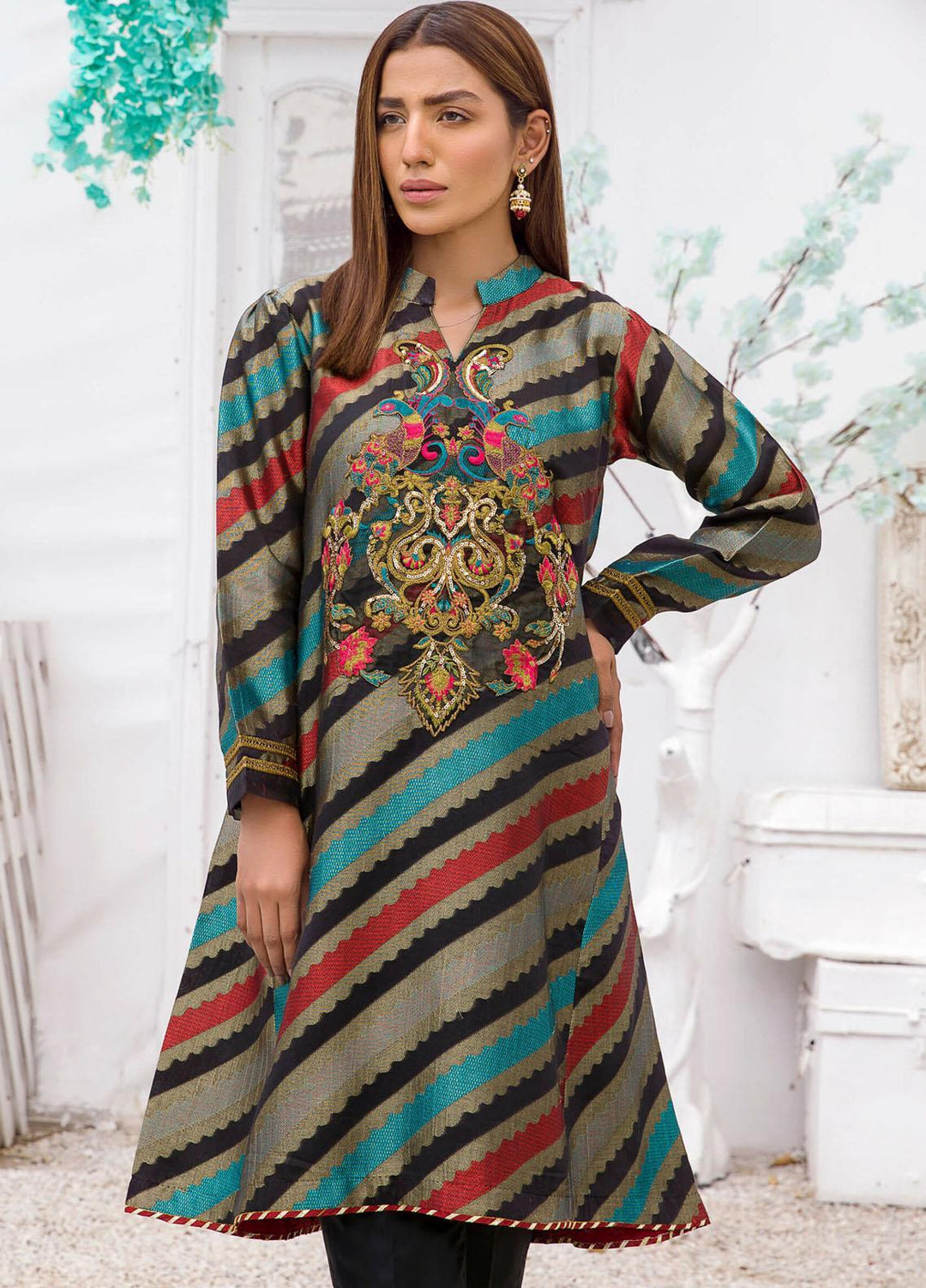 Kross Kulture Luxury Pret Embroidered Jacquard Shirt KX-21219 DigitalPrint
