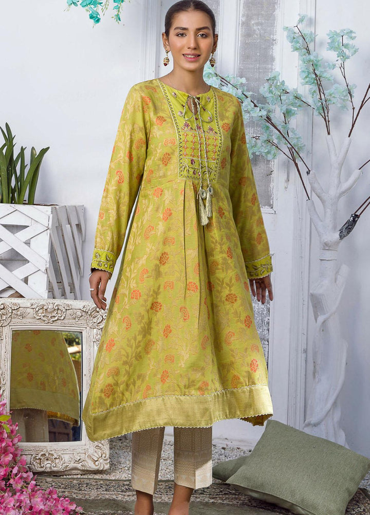 Kross Kulture Luxury Pret Embroidered Jacquard Shirt KX-21223 P-Green