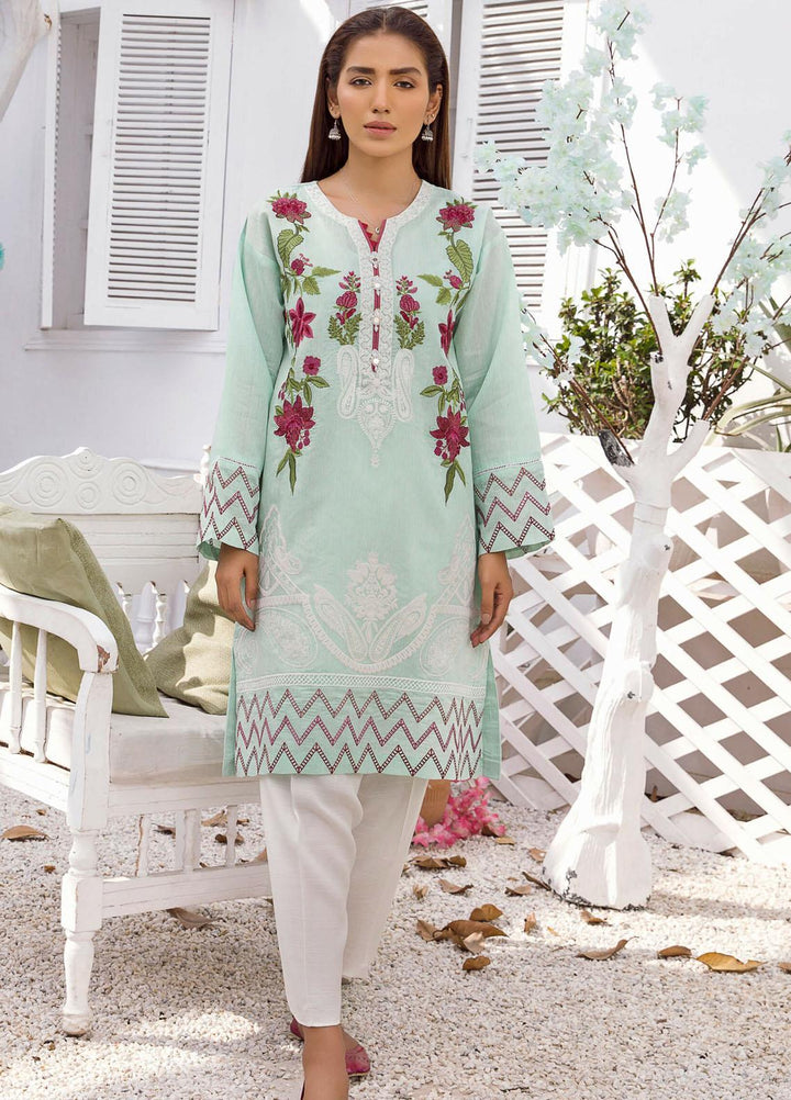 Kross Kulture Luxury Pret Embroidered Cotton Shirt KX-21262 Sea Green