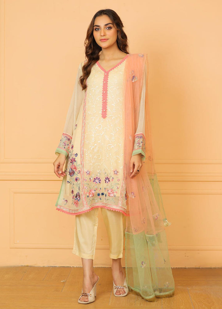 Kross Kulture Pret  Chiffon 3 Piece Suit KLX-21541