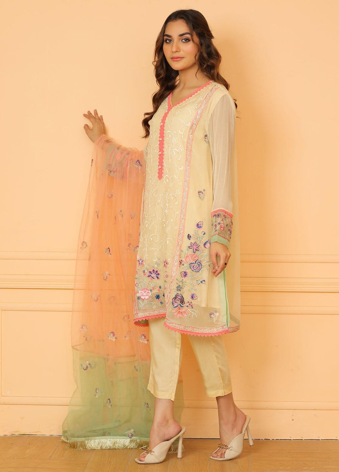 Kross Kulture Pret  Chiffon 3 Piece Suit KLX-21541