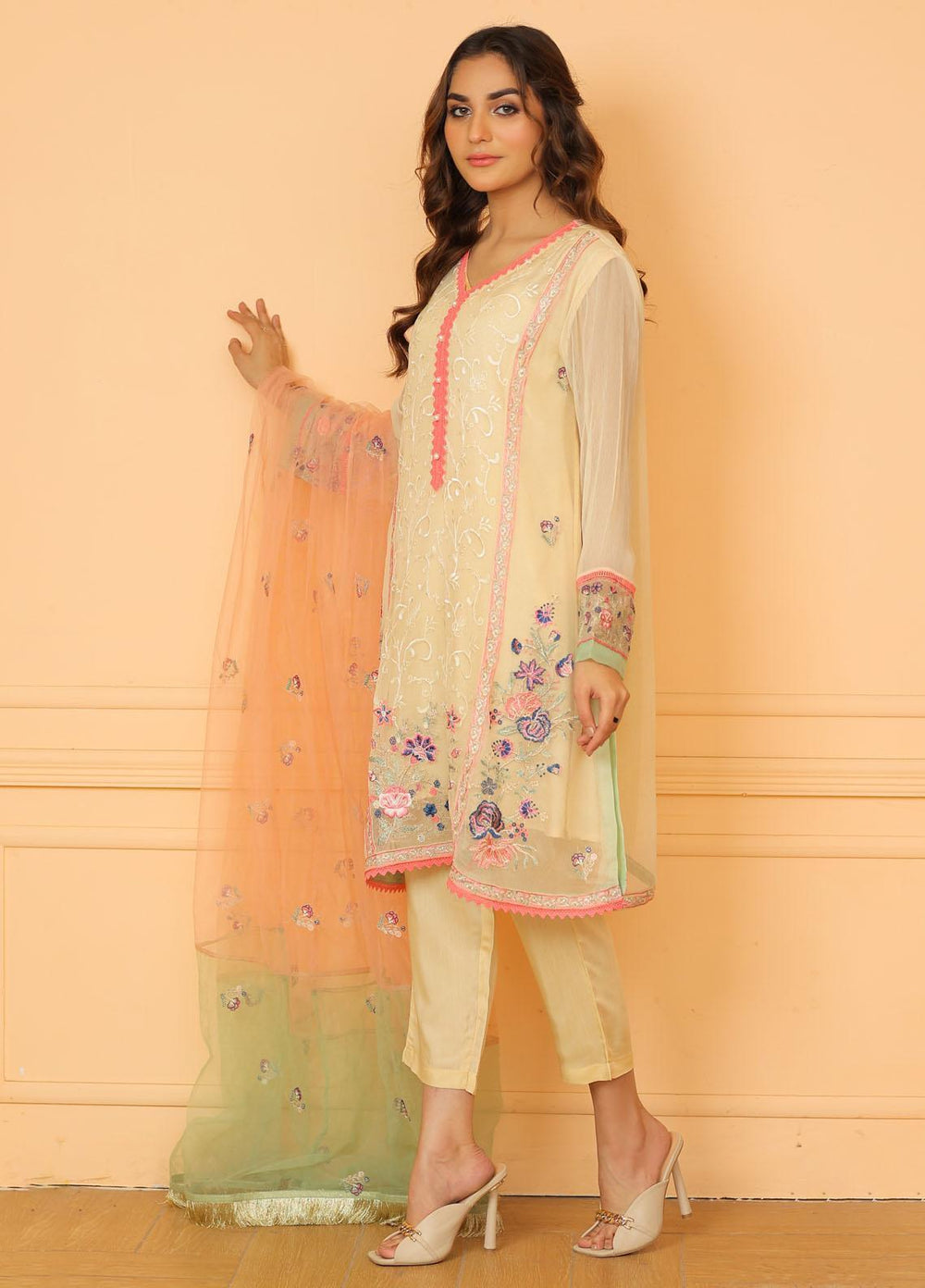 Kross Kulture Pret  Chiffon 3 Piece Suit KLX-21541