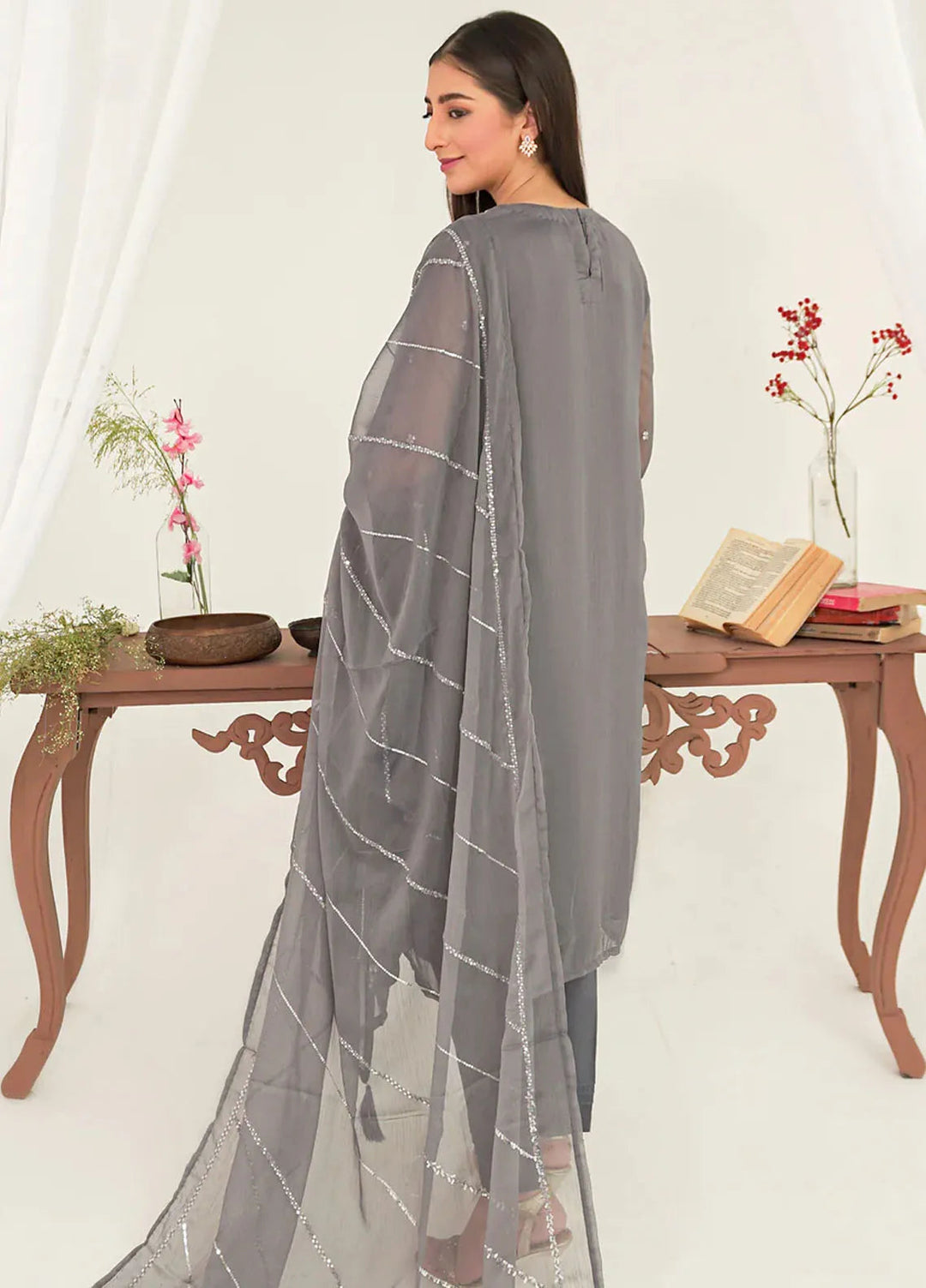 Kross Kulture Pret Casual Chiffon 3 Piece Suit Minara KLX-00509