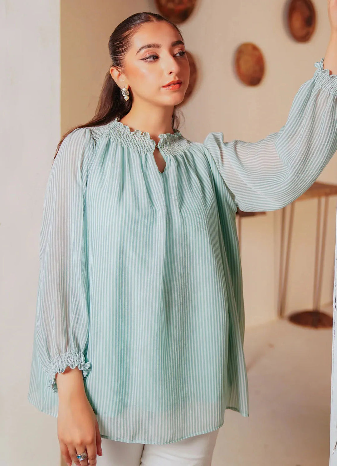 Kross Kulture Pret Casual Chiffon Kurti Metromoda KGL-00984