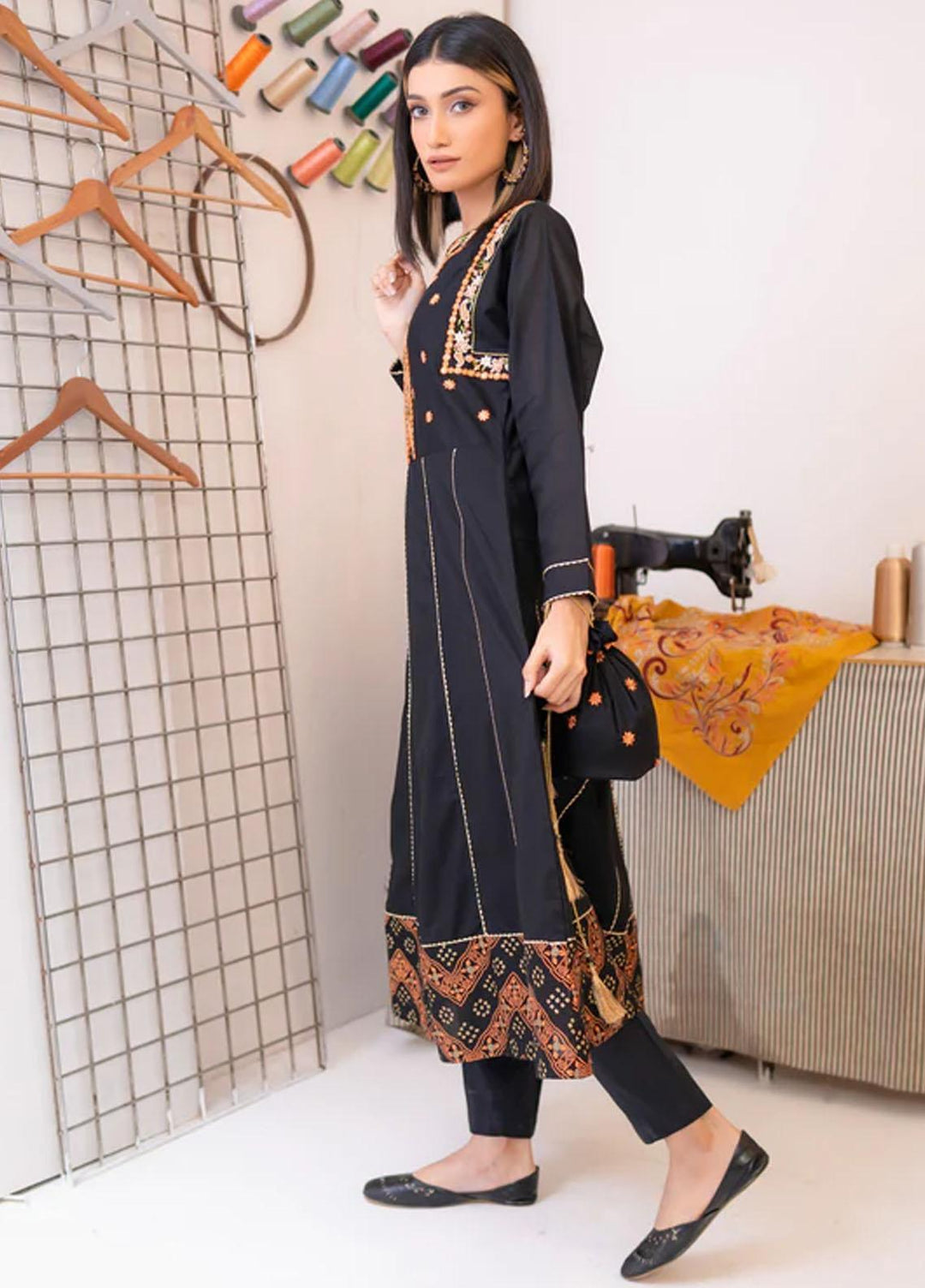 Kross Kulture Pret Casual Cotton Shirt+Pouch KK22MS KEE1-22162 BLACK