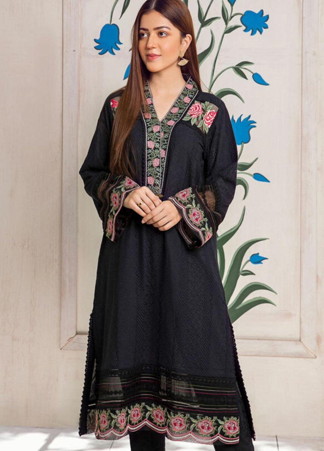 Kross Kulture Luxury Pret  Schiffli Shirt KX-21251 Black