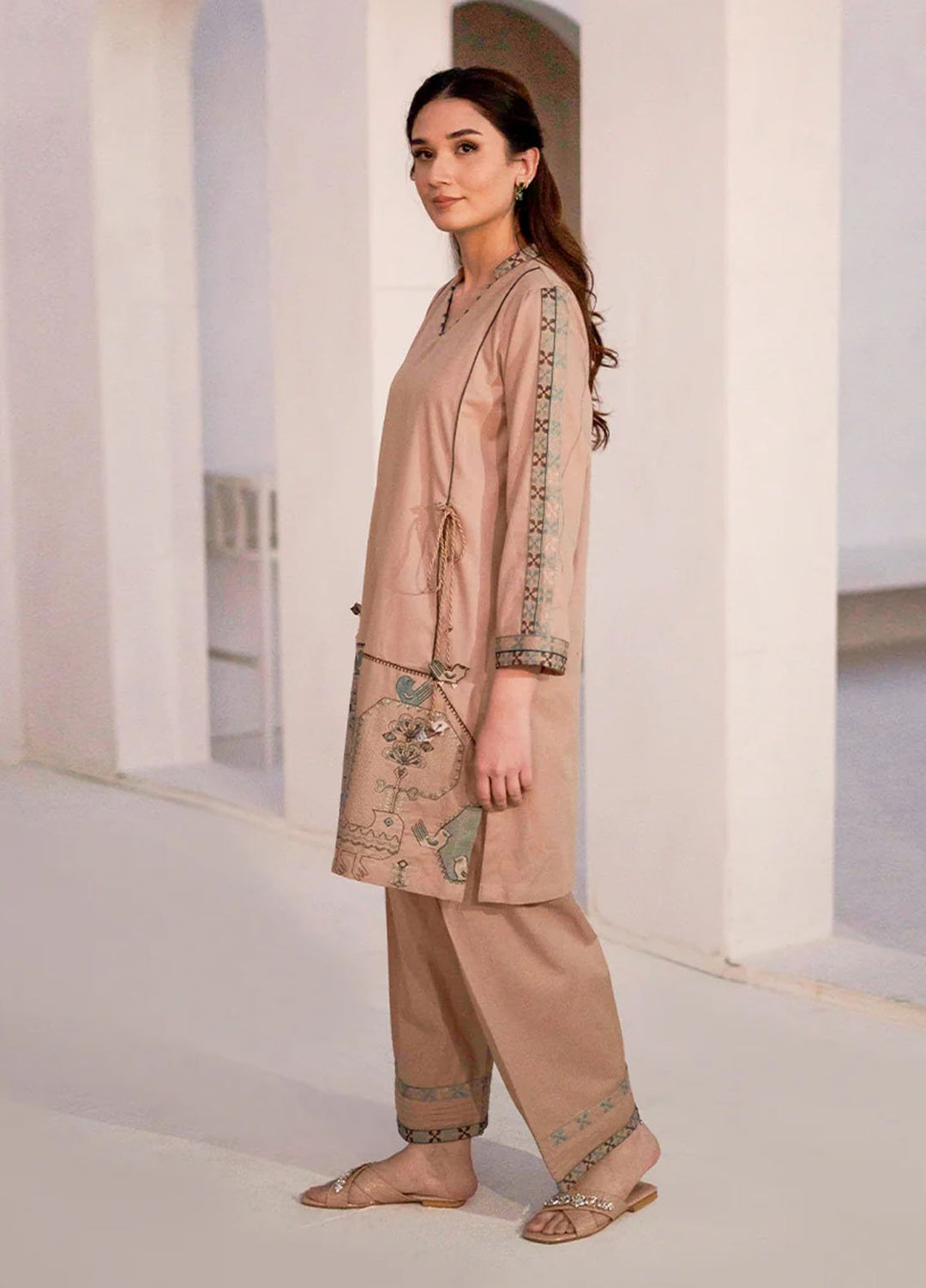 Kross Kulture Pret Embroidered Cotton 2 Piece Suit 0001380-Skn