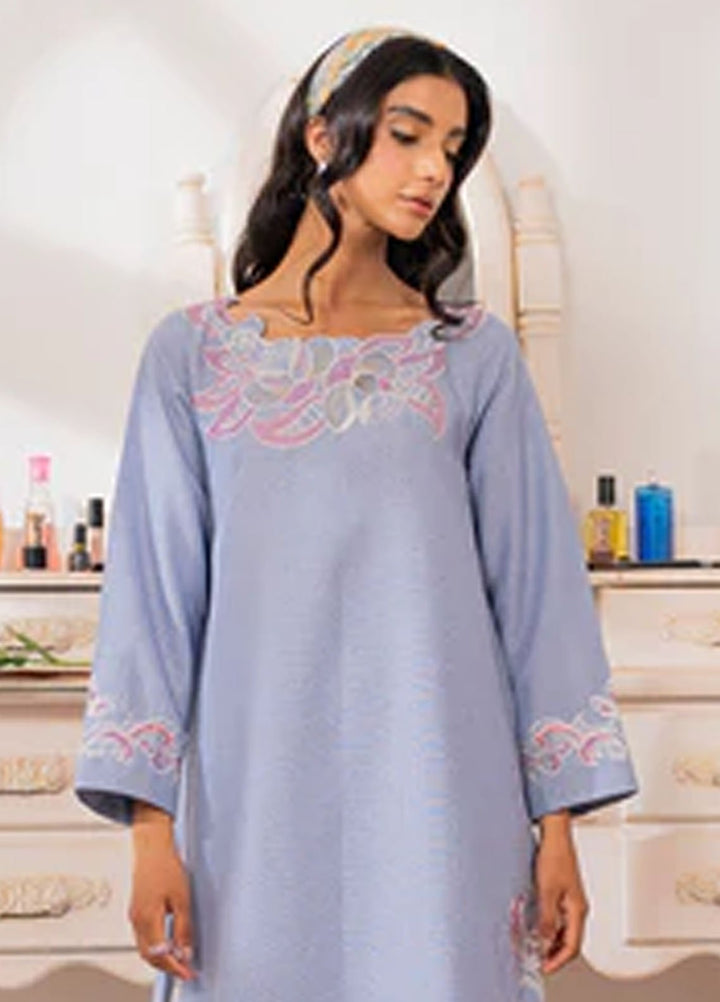 Kross Kulture Pret Embroidered Cotton 2 Piece Suit 0001559-BLU