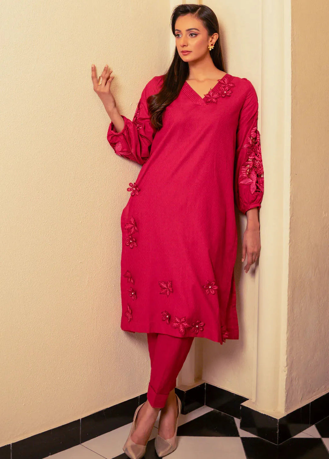 Kross Kulture Pret Embroidered Cotton Kurti Rosebud KGL-00958